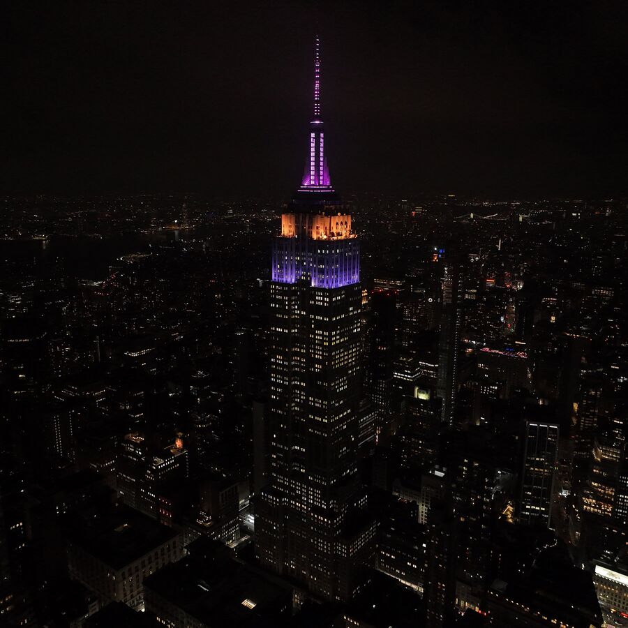 ESB lit in purple, yellow, and pink for "Star Trek: Section 31"