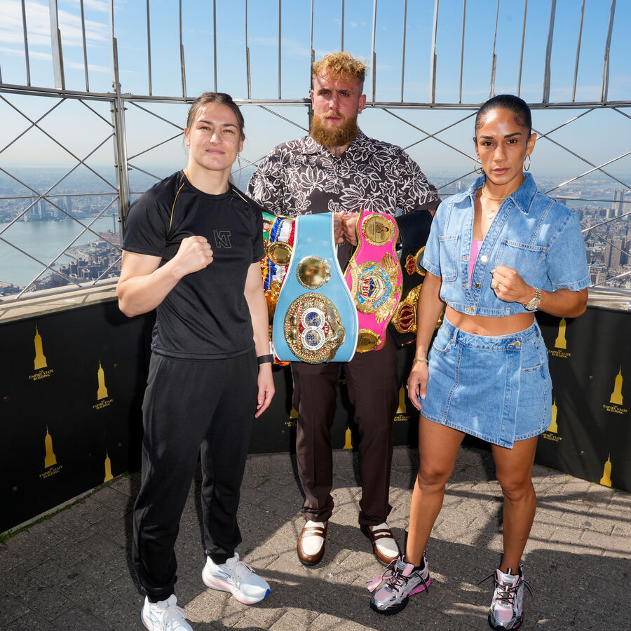 Katie Taylor, Jake Paul, and Amanda Serrano on the 86th Floor Observatory