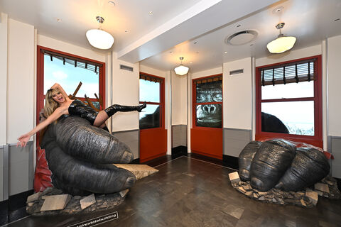 Heidi Klum at the Kong exhibit